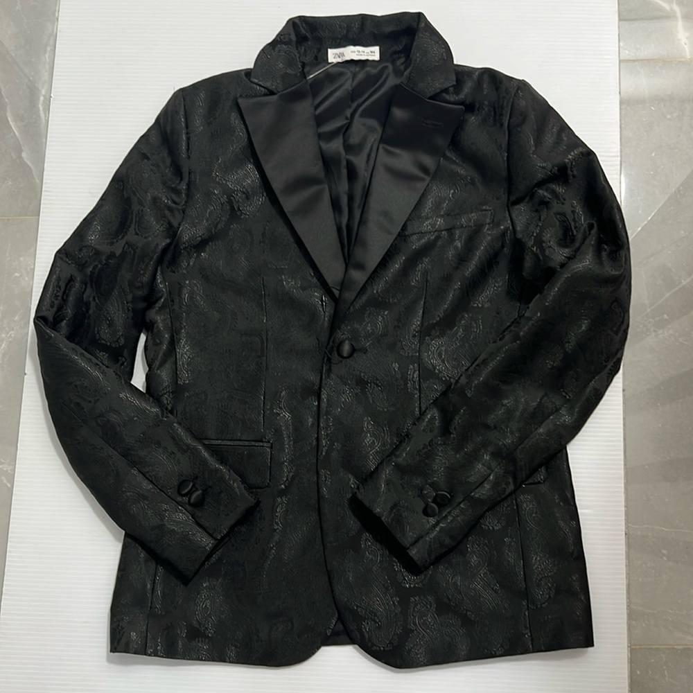 Zara Dress Blazer Black Satin New Boy’s Size 13-14